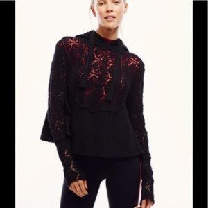 Free People Sweet Tooth Hoodie Sweater Sweatshirt Black Small